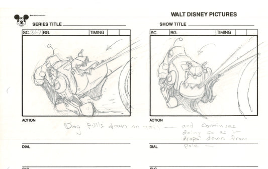 Chip n Dale Rescue Rangers Original Production Animation Storyboard Walt Disney FIRST EPISODE 1988 A25