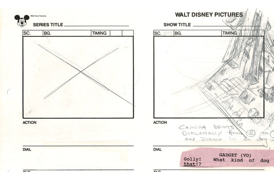 Chip n Dale Rescue Rangers Original Production Animation Storyboard Walt Disney FIRST EPISODE 1988 A29
