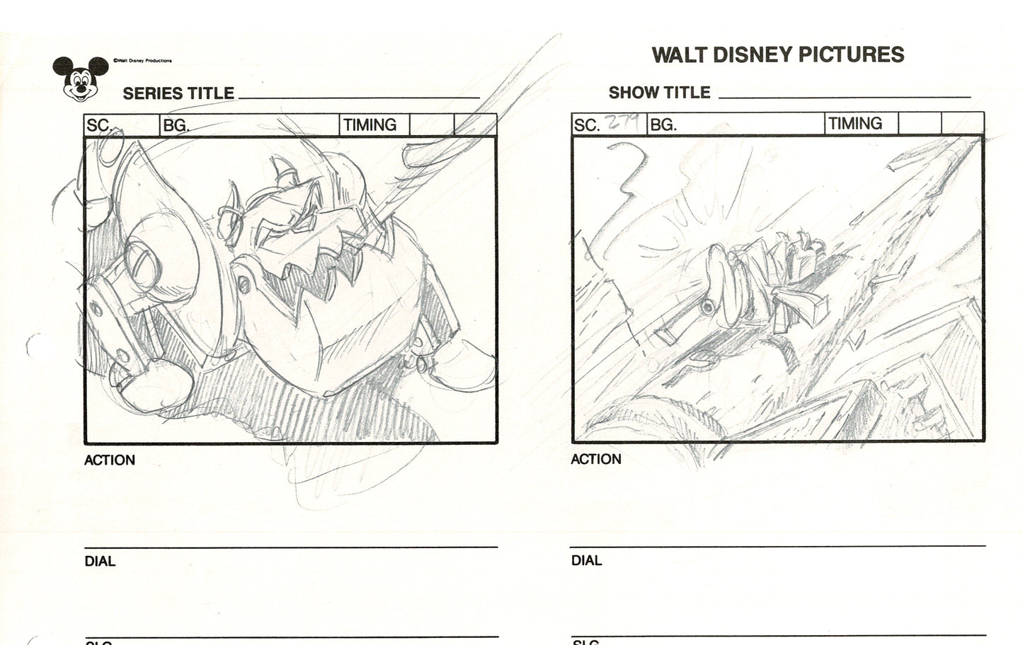 Chip n Dale Rescue Rangers Original Production Animation Storyboard Walt Disney FIRST EPISODE 1988 A31