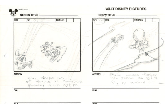 Chip n Dale Rescue Rangers Original Production Animation Storyboard Walt Disney FIRST EPISODE 1988 A33