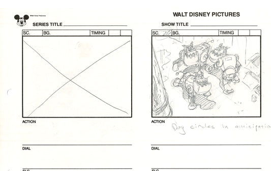 Chip n Dale Rescue Rangers Original Production Animation Storyboard Walt Disney FIRST EPISODE 1988 A35