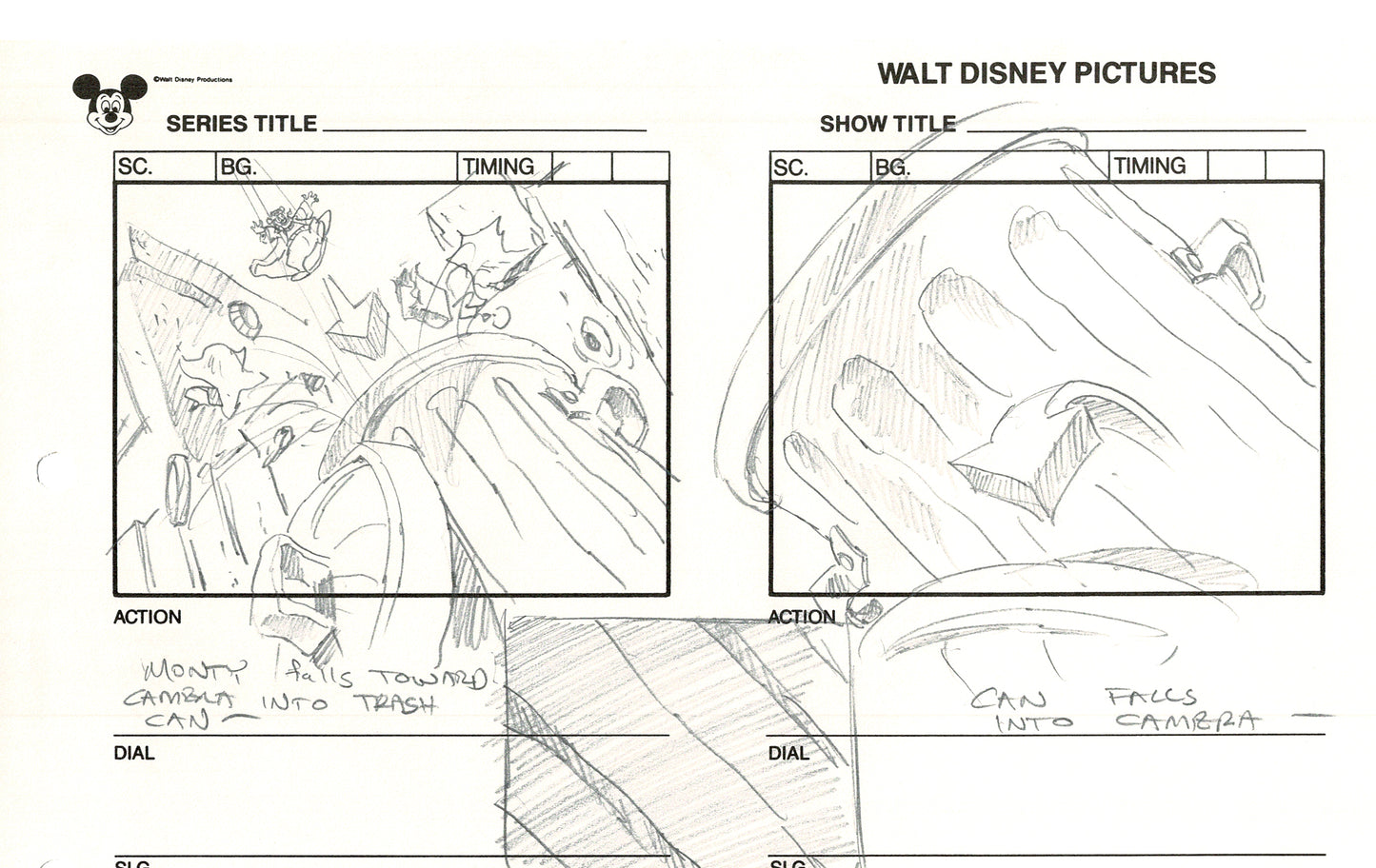Chip n Dale Rescue Rangers Original Production Animation Storyboard Walt Disney FIRST EPISODE 1988 A37