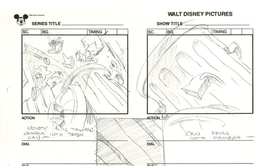 Chip n Dale Rescue Rangers Original Production Animation Storyboard Walt Disney FIRST EPISODE 1988 A37