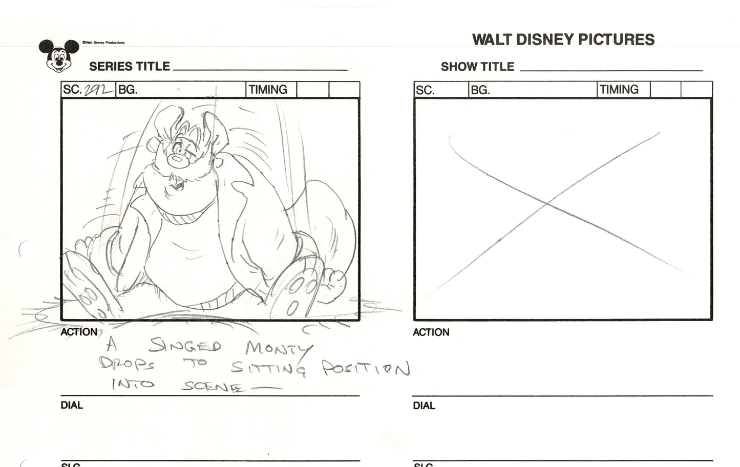Chip n Dale Rescue Rangers Original Production Animation Storyboard Walt Disney FIRST EPISODE 1988 A41