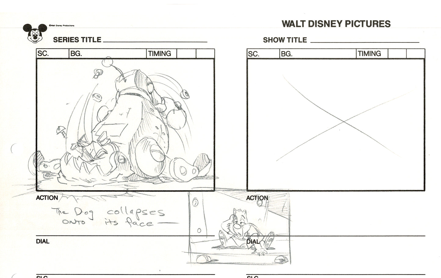 Chip n Dale Rescue Rangers Original Production Animation Storyboard Walt Disney FIRST EPISODE 1988 A42