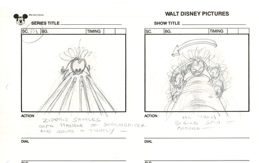 Chip n Dale Rescue Rangers Original Production Animation Storyboard Walt Disney FIRST EPISODE 1988 A46