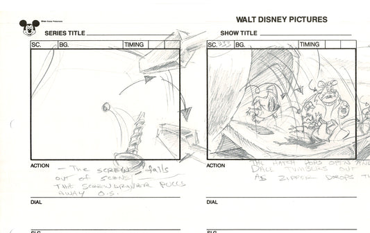 Chip n Dale Rescue Rangers Original Production Animation Storyboard Walt Disney FIRST EPISODE 1988 A47