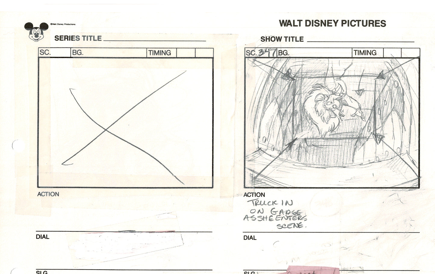 Chip n Dale Rescue Rangers Original Production Animation Storyboard Walt Disney FIRST EPISODE 1988 A52