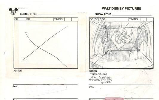 Chip n Dale Rescue Rangers Original Production Animation Storyboard Walt Disney FIRST EPISODE 1988 A52