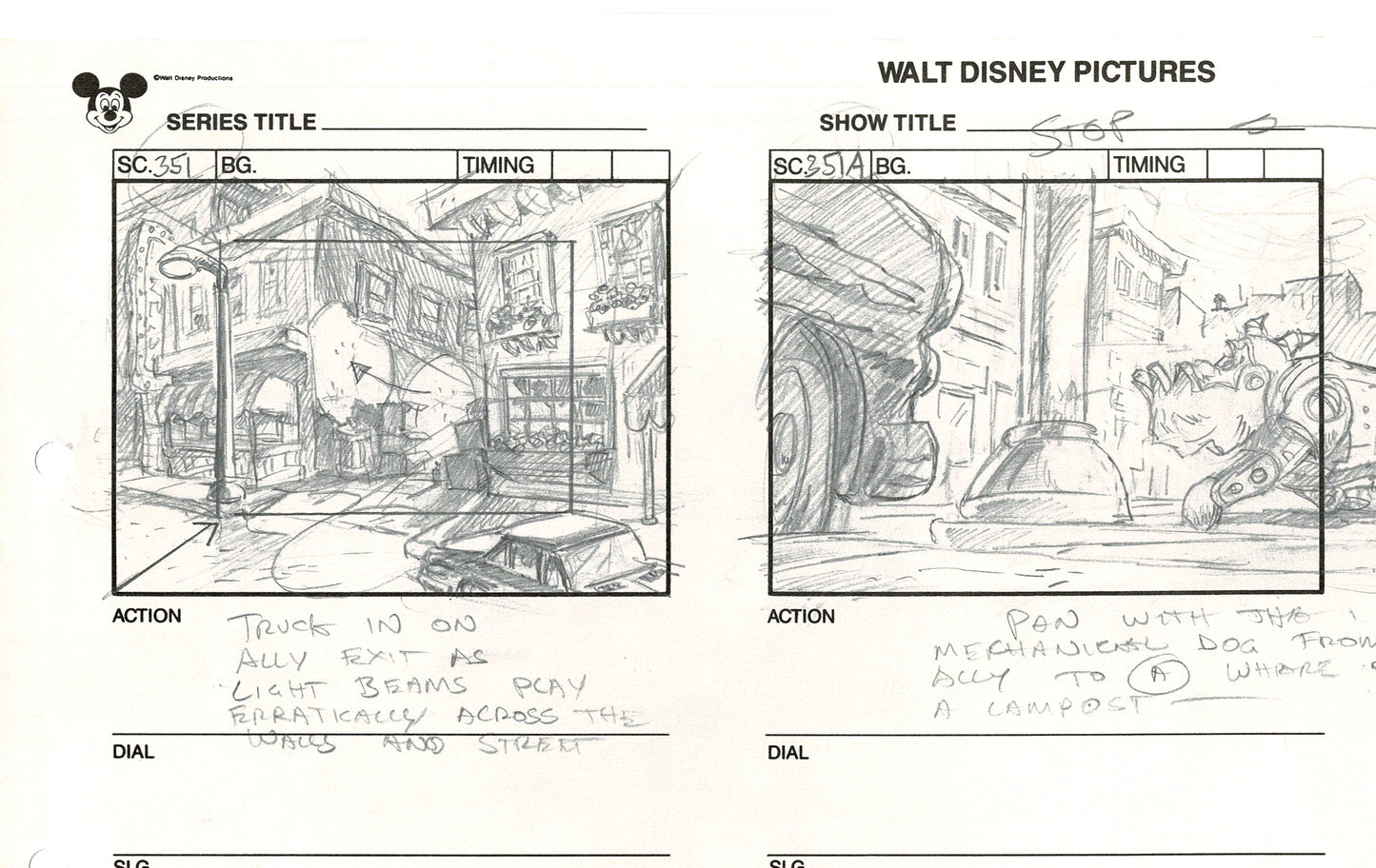 Chip n Dale Rescue Rangers Original Production Animation Storyboard Walt Disney FIRST EPISODE 1988 A54