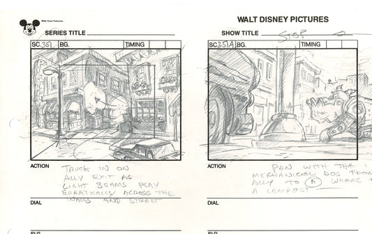 Chip n Dale Rescue Rangers Original Production Animation Storyboard Walt Disney FIRST EPISODE 1988 A54