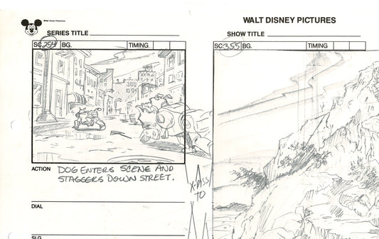 Chip n Dale Rescue Rangers Original Production Animation Storyboard Walt Disney FIRST EPISODE 1988 A56