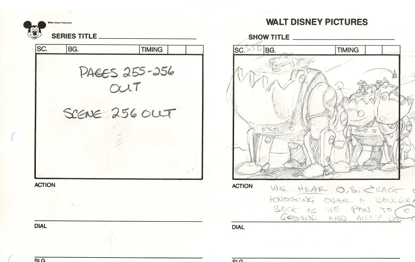 Chip n Dale Rescue Rangers Original Production Animation Storyboard Walt Disney FIRST EPISODE 1988 A57