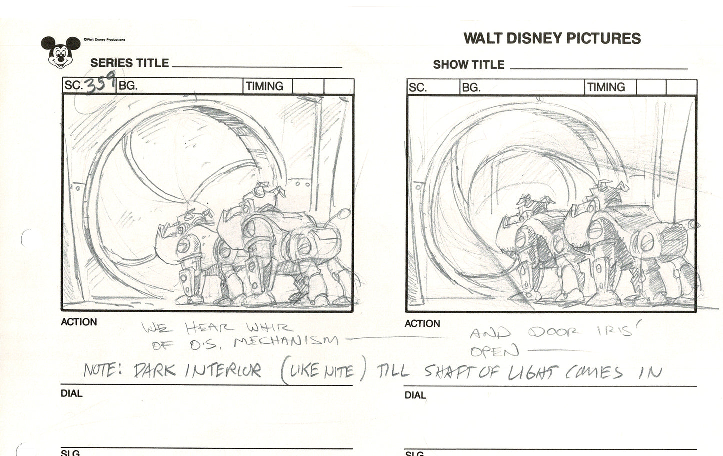 Chip n Dale Rescue Rangers Original Production Animation Storyboard Walt Disney FIRST EPISODE 1988 A58