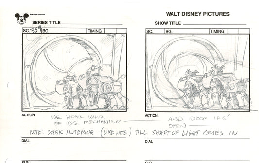 Chip n Dale Rescue Rangers Original Production Animation Storyboard Walt Disney FIRST EPISODE 1988 A58