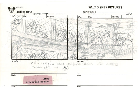 Chip n Dale Rescue Rangers Original Production Animation Storyboard Walt Disney FIRST EPISODE 1988 A63