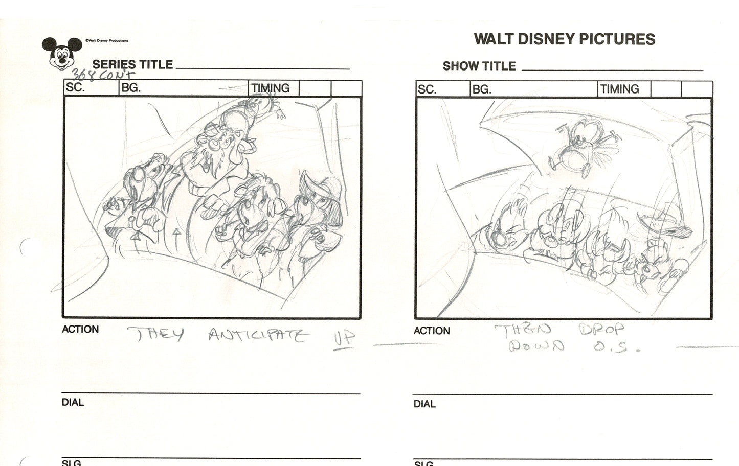 Chip n Dale Rescue Rangers Original Production Animation Storyboard Walt Disney FIRST EPISODE 1988 A65