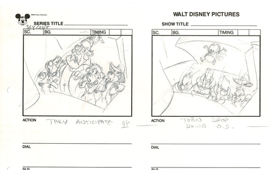 Chip n Dale Rescue Rangers Original Production Animation Storyboard Walt Disney FIRST EPISODE 1988 A65