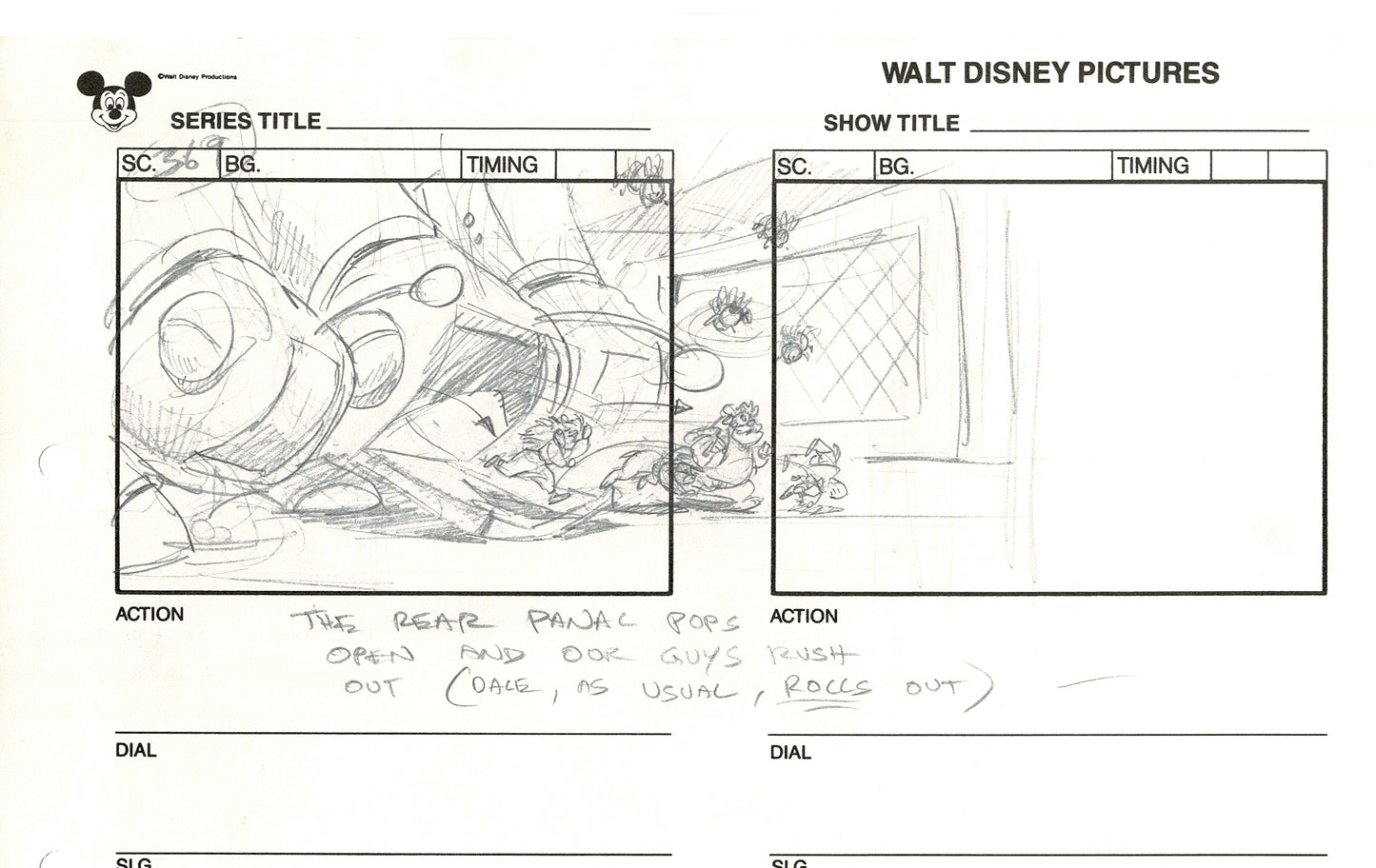 Chip n Dale Rescue Rangers Original Production Animation Storyboard Walt Disney FIRST EPISODE 1988 A66