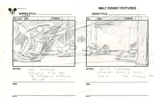 Chip n Dale Rescue Rangers Original Production Animation Storyboard Walt Disney FIRST EPISODE 1988 A67