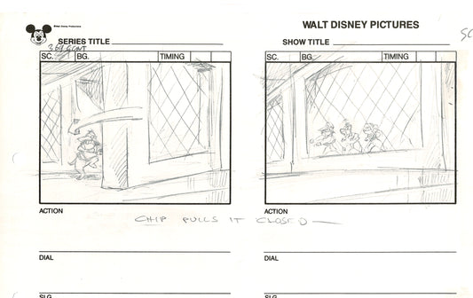 Chip n Dale Rescue Rangers Original Production Animation Storyboard Walt Disney FIRST EPISODE 1988 A68