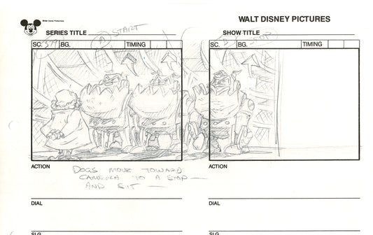 Chip n Dale Rescue Rangers Original Production Animation Storyboard Walt Disney FIRST EPISODE 1988 A71