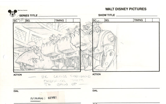 Chip n Dale Rescue Rangers Original Production Animation Storyboard Walt Disney FIRST EPISODE 1988 A72