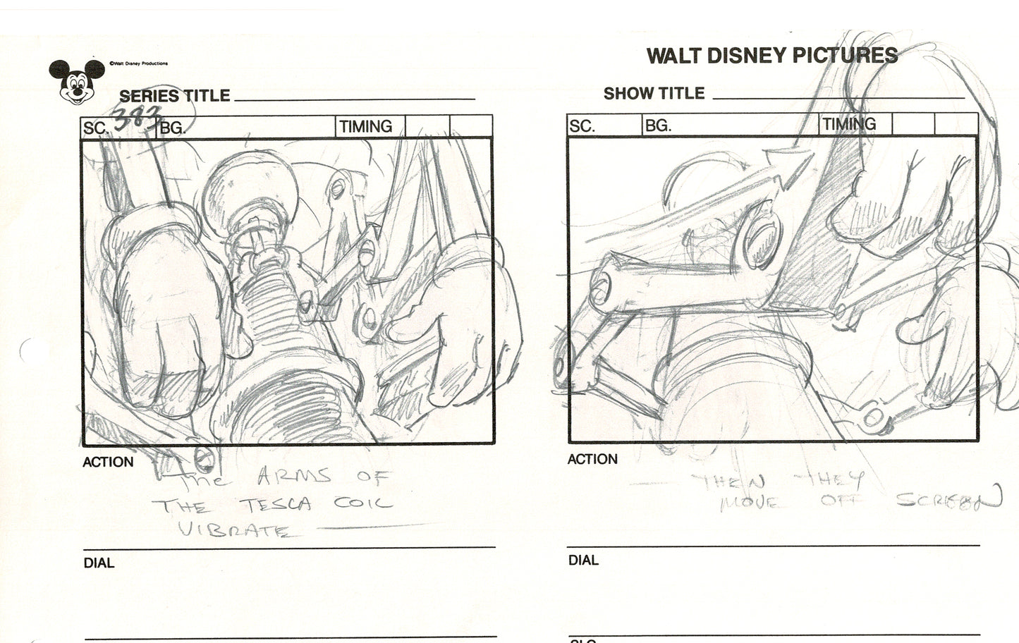 Chip n Dale Rescue Rangers Original Production Animation Storyboard Walt Disney FIRST EPISODE 1988 A74