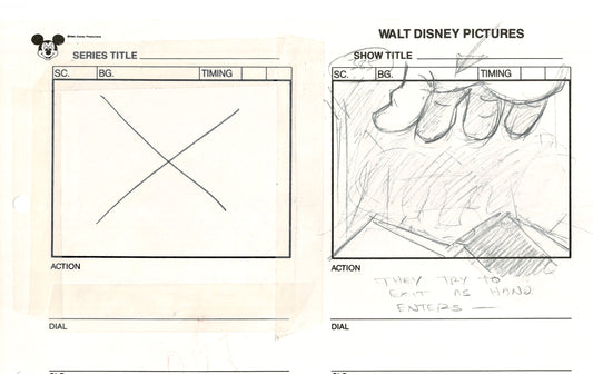 Chip n Dale Rescue Rangers Original Production Animation Storyboard Walt Disney FIRST EPISODE 1988 A75