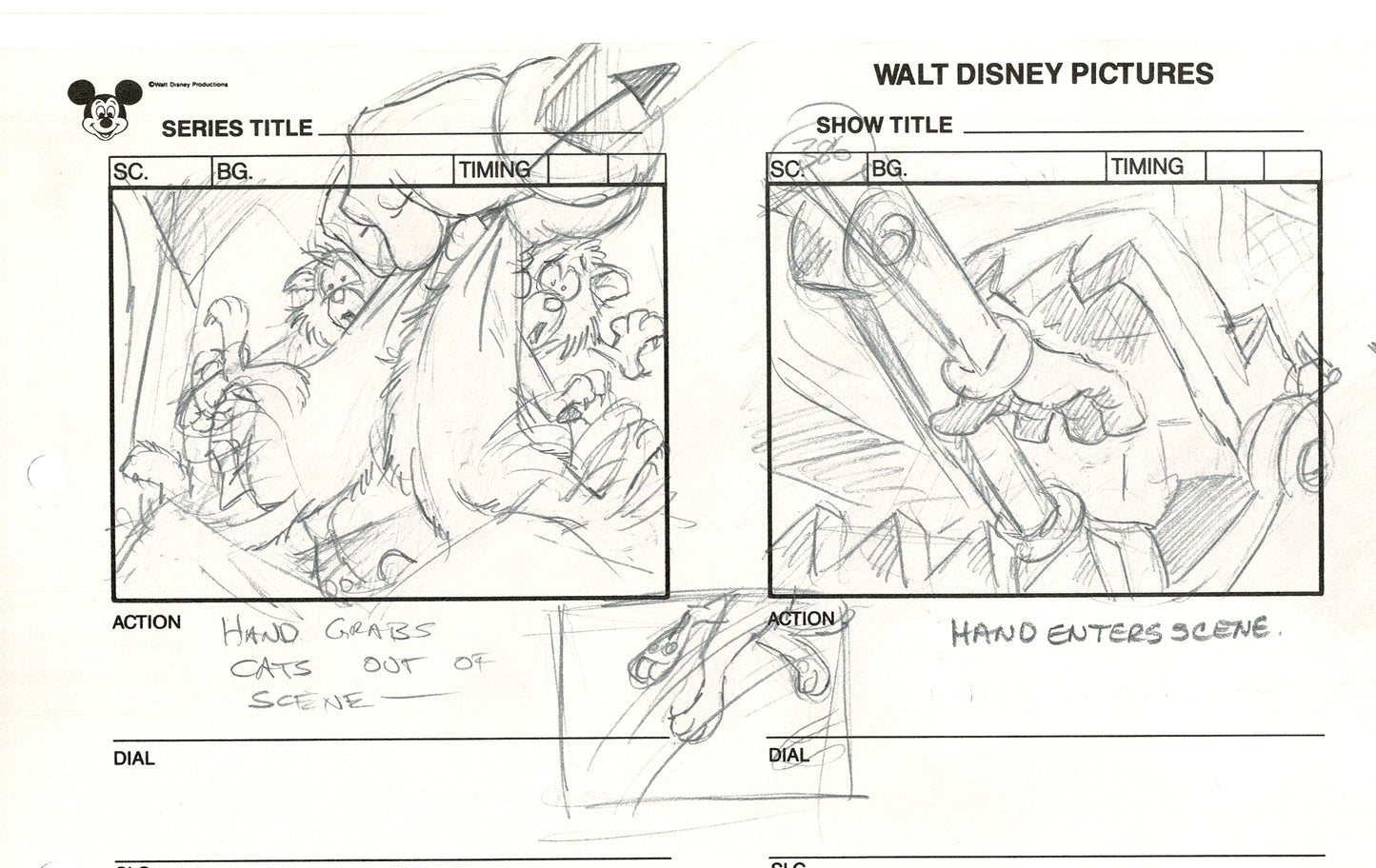 Chip n Dale Rescue Rangers Original Production Animation Storyboard Walt Disney FIRST EPISODE 1988 A76