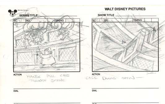 Chip n Dale Rescue Rangers Original Production Animation Storyboard Walt Disney FIRST EPISODE 1988 A77
