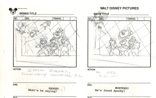 Chip n Dale Rescue Rangers Original Production Animation Storyboard Walt Disney FIRST EPISODE 1988 A89