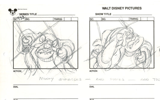 Chip n Dale Rescue Rangers Original Production Animation Storyboard Walt Disney FIRST EPISODE 1988 A92