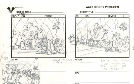 Chip n Dale Rescue Rangers Original Production Animation Storyboard Walt Disney FIRST EPISODE 1988 A93
