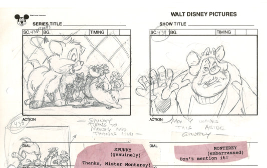 Chip n Dale Rescue Rangers Original Production Animation Storyboard Walt Disney FIRST EPISODE 1988 A96