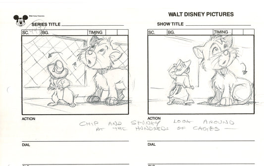 Chip n Dale Rescue Rangers Original Production Animation Storyboard Walt Disney FIRST EPISODE 1988 A102