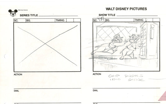 Chip n Dale Rescue Rangers Original Production Animation Storyboard Walt Disney FIRST EPISODE 1988 A105
