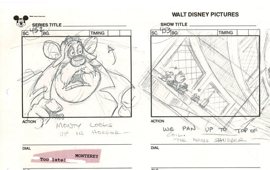 Chip n Dale Rescue Rangers Original Production Animation Storyboard Walt Disney FIRST EPISODE 1988 A106