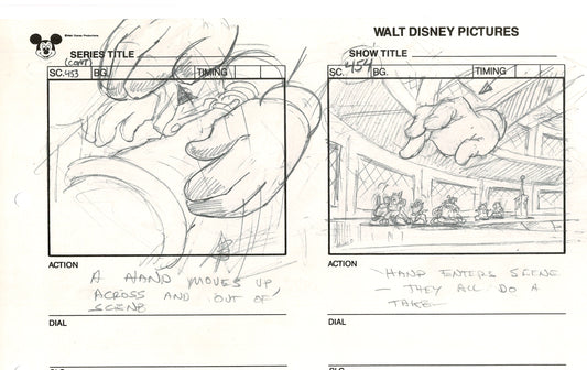 Chip n Dale Rescue Rangers Original Production Animation Storyboard Walt Disney FIRST EPISODE 1988 A107