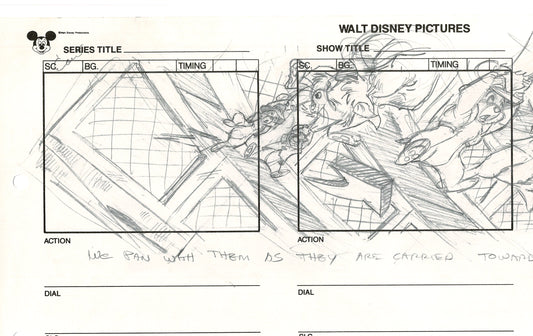 Chip n Dale Rescue Rangers Original Production Animation Storyboard Walt Disney FIRST EPISODE 1988 A110