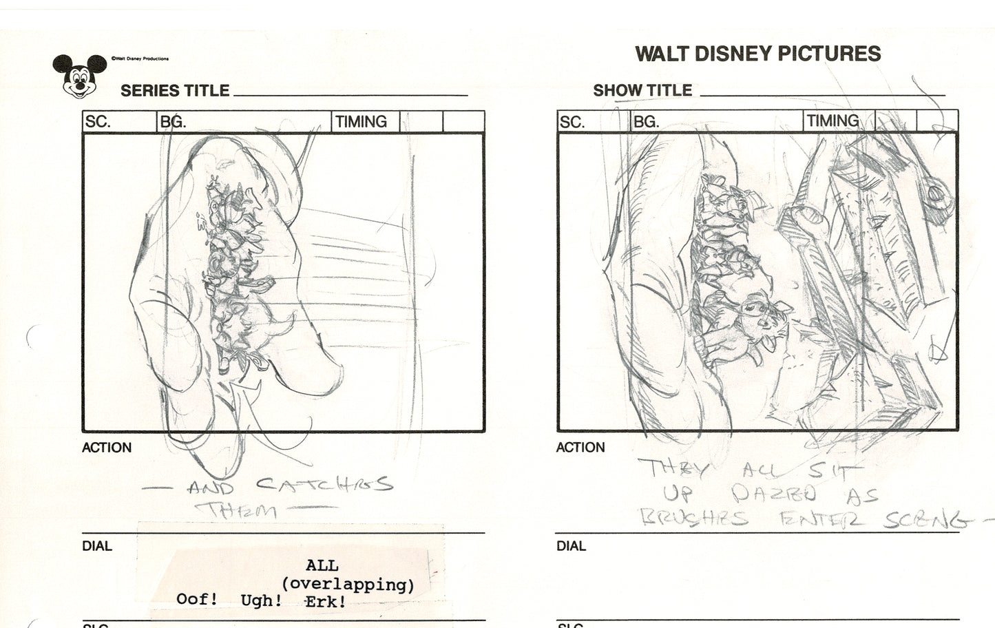 Chip n Dale Rescue Rangers Original Production Animation Storyboard Walt Disney FIRST EPISODE 1988 A115