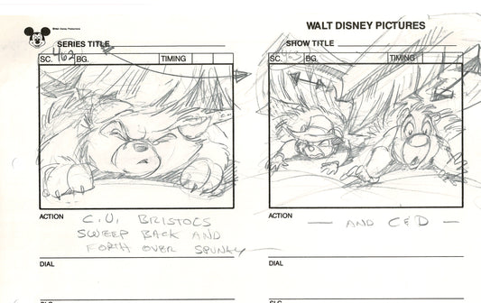 Chip n Dale Rescue Rangers Original Production Animation Storyboard Walt Disney FIRST EPISODE 1988 A116