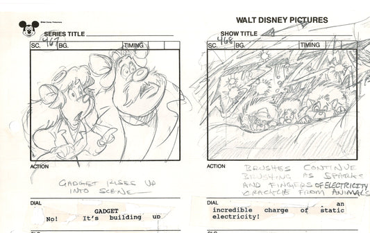 Chip n Dale Rescue Rangers Original Production Animation Storyboard Walt Disney FIRST EPISODE 1988 A118