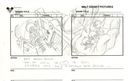 Chip n Dale Rescue Rangers Original Production Animation Storyboard Walt Disney FIRST EPISODE 1988 A121