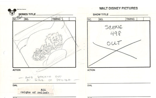 Chip n Dale Rescue Rangers Original Production Animation Storyboard Walt Disney FIRST EPISODE 1988 A122