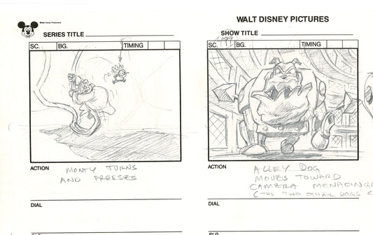 Chip n Dale Rescue Rangers Original Production Animation Storyboard Walt Disney FIRST EPISODE 1988 A123
