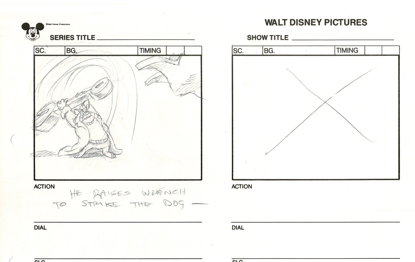 Chip n Dale Rescue Rangers Original Production Animation Storyboard Walt Disney FIRST EPISODE 1988 A128