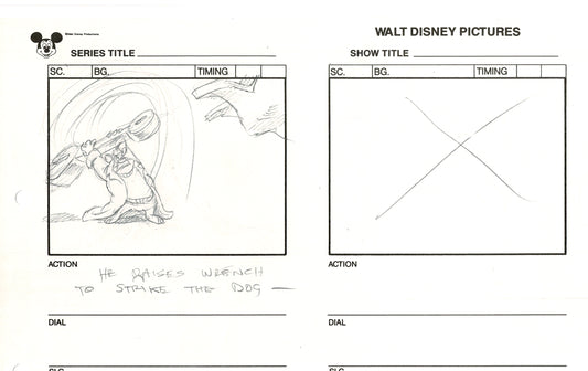 Chip n Dale Rescue Rangers Original Production Animation Storyboard Walt Disney FIRST EPISODE 1988 A128