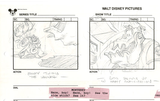 Chip n Dale Rescue Rangers Original Production Animation Storyboard Walt Disney FIRST EPISODE 1988 A129