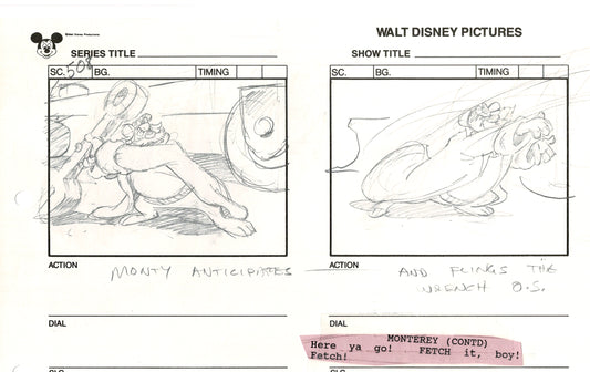 Chip n Dale Rescue Rangers Original Production Animation Storyboard Walt Disney FIRST EPISODE 1988 A130